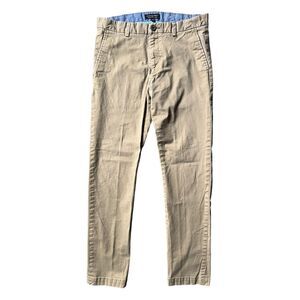 Banana Republic Fulton Skinny Stretch Men's Chino Tan Acorn 33x34 Khaki Pants